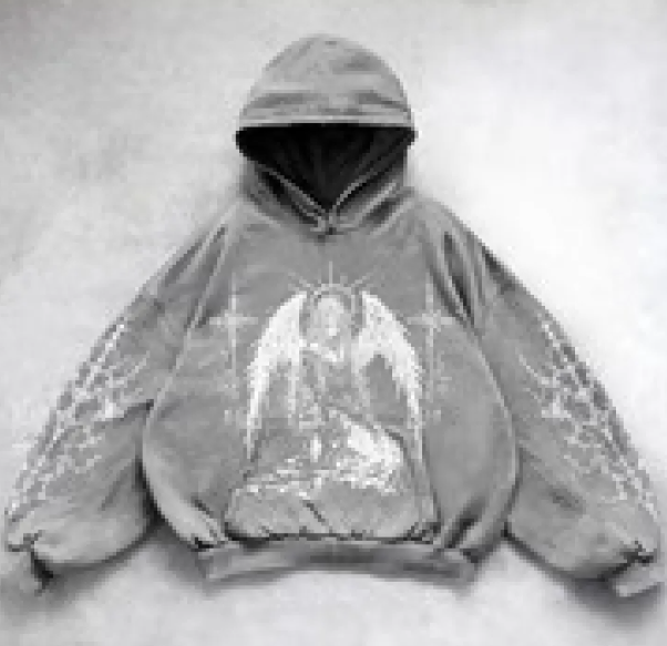 Hooded Printed Hip Hop Y2K Streetwear Sweatshirt