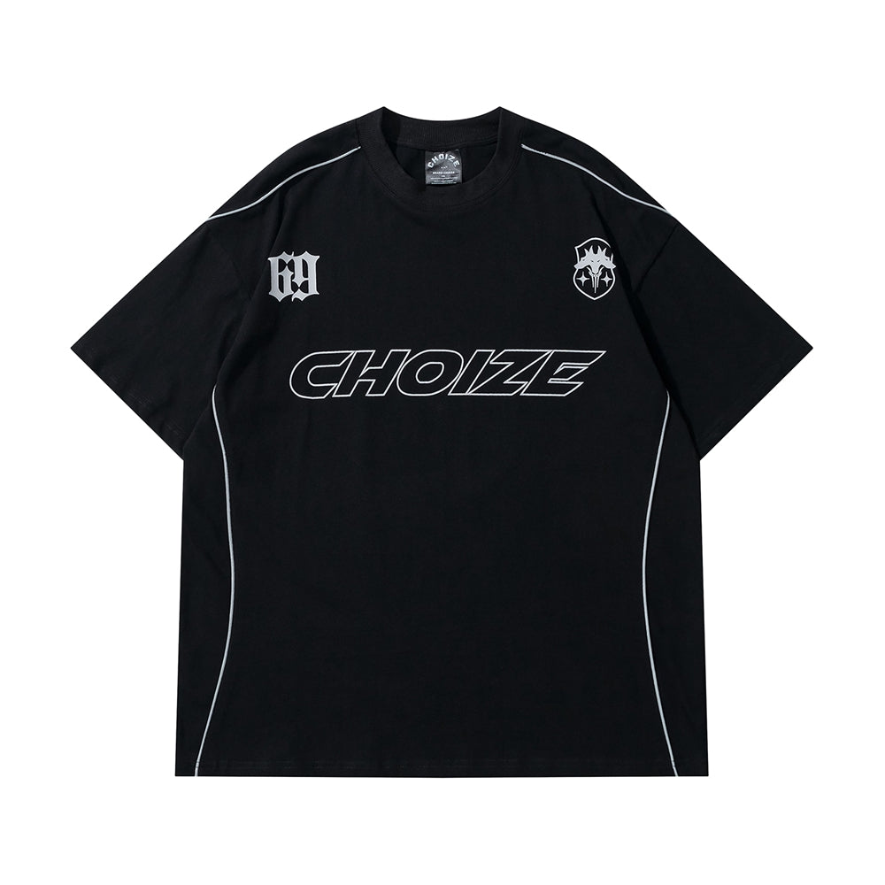 Men's Y2K Oversize T-Shirt with Reflective Stripe