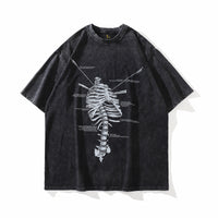 Oversized Grunge Graffiti Vintage Tee for Men