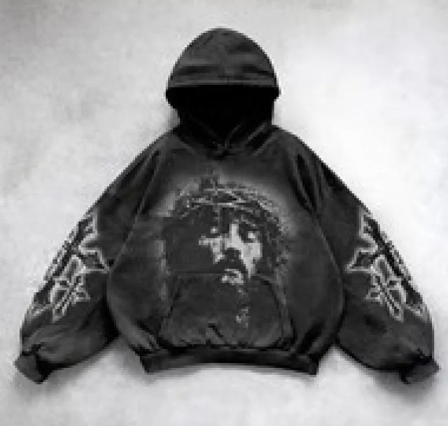 Hooded Printed Hip Hop Y2K Streetwear Sweatshirt