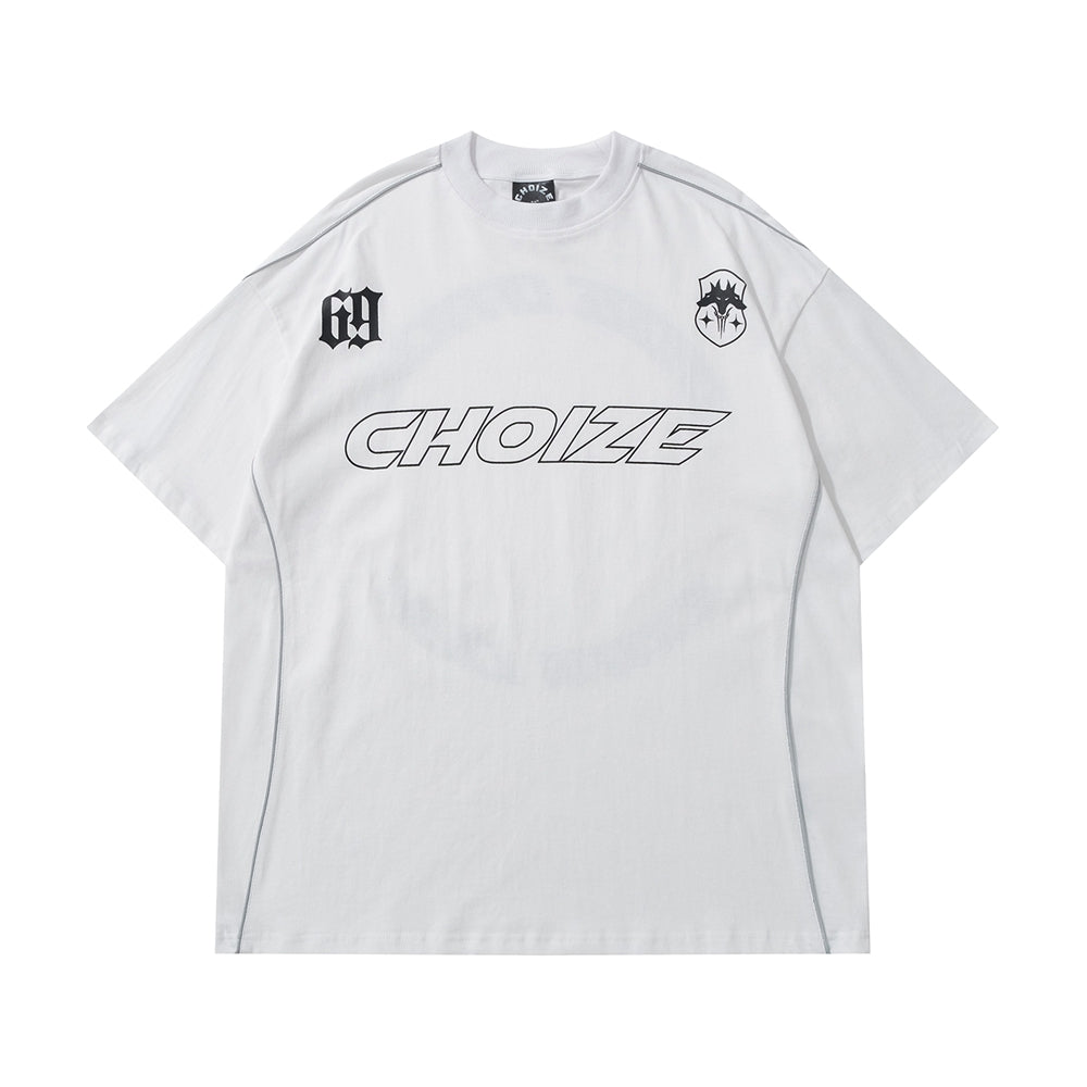 Men's Y2K Oversize T-Shirt with Reflective Stripe
