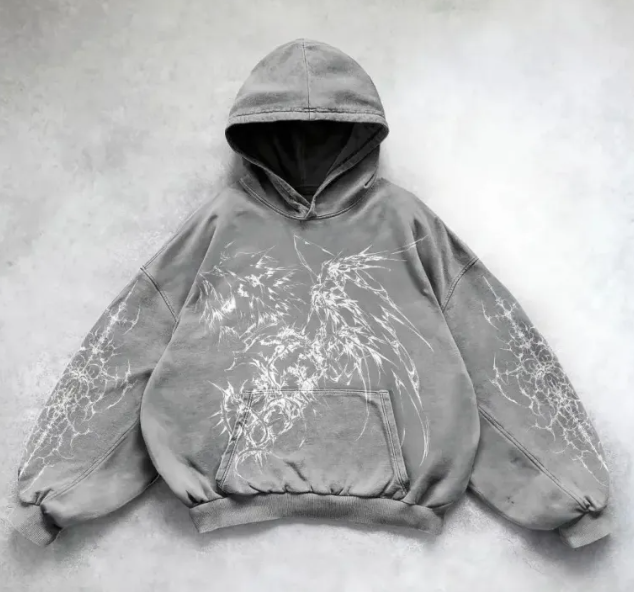 Hooded Printed Hip Hop Y2K Streetwear Sweatshirt