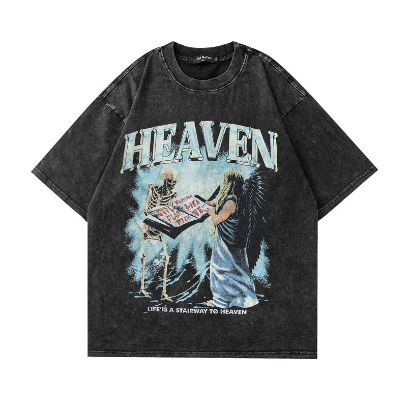 TKPA Skull Print Vintage Streetwear Unisex T-Shirt