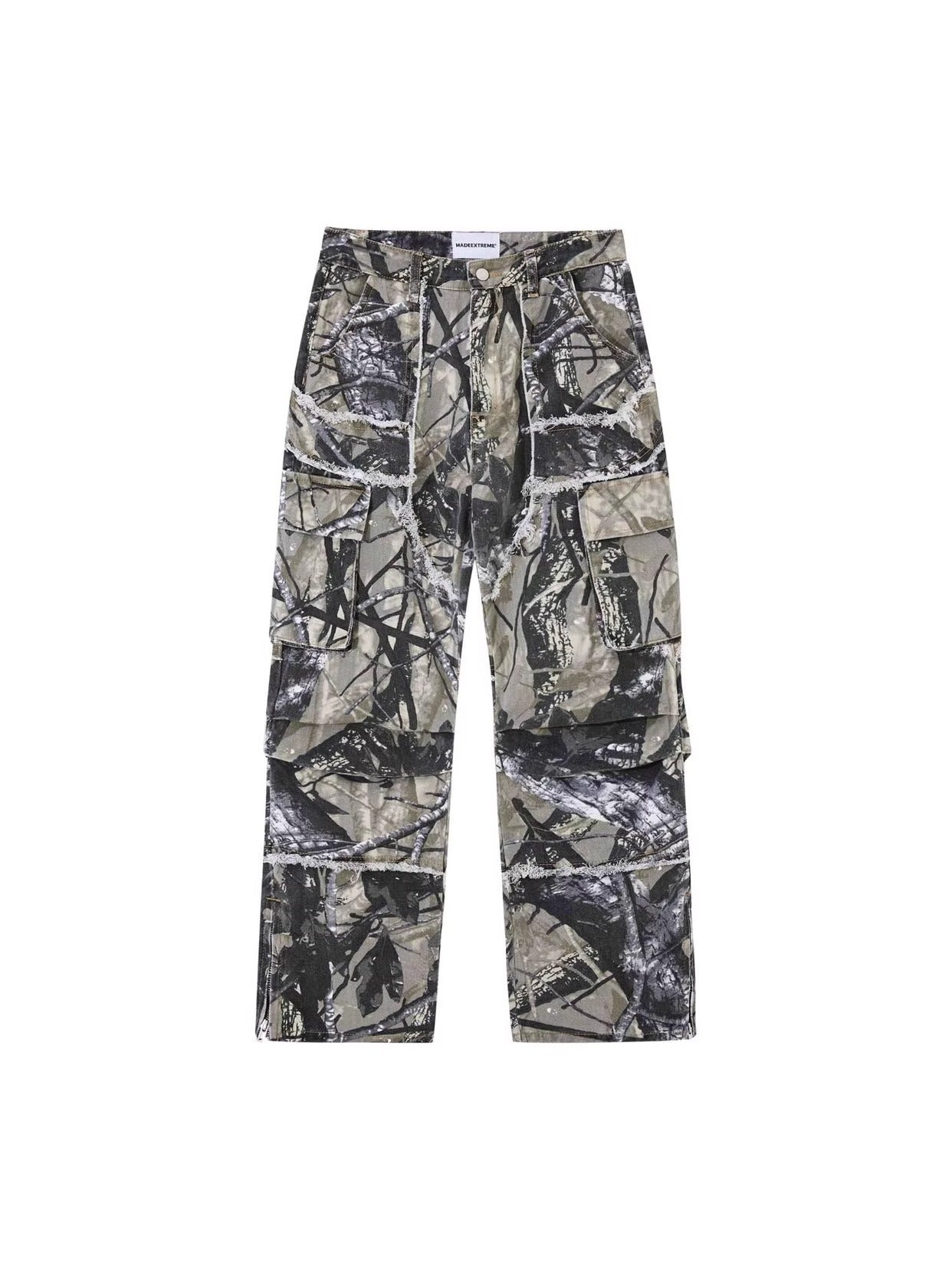Camo Baggy Flare Cargo Jeans for Men
