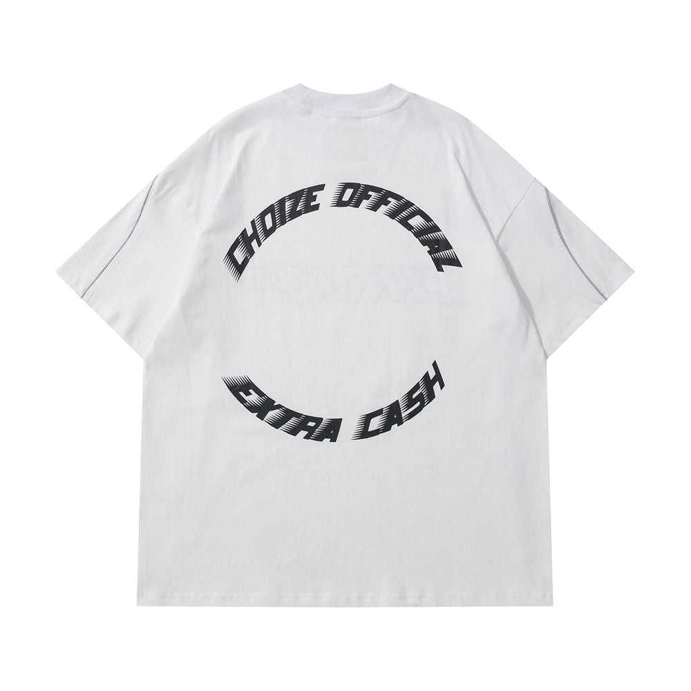 Men's Y2K Oversize T-Shirt with Reflective Stripe
