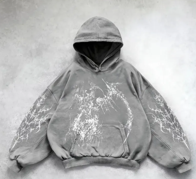 Hooded Printed Hip Hop Y2K Streetwear Sweatshirt