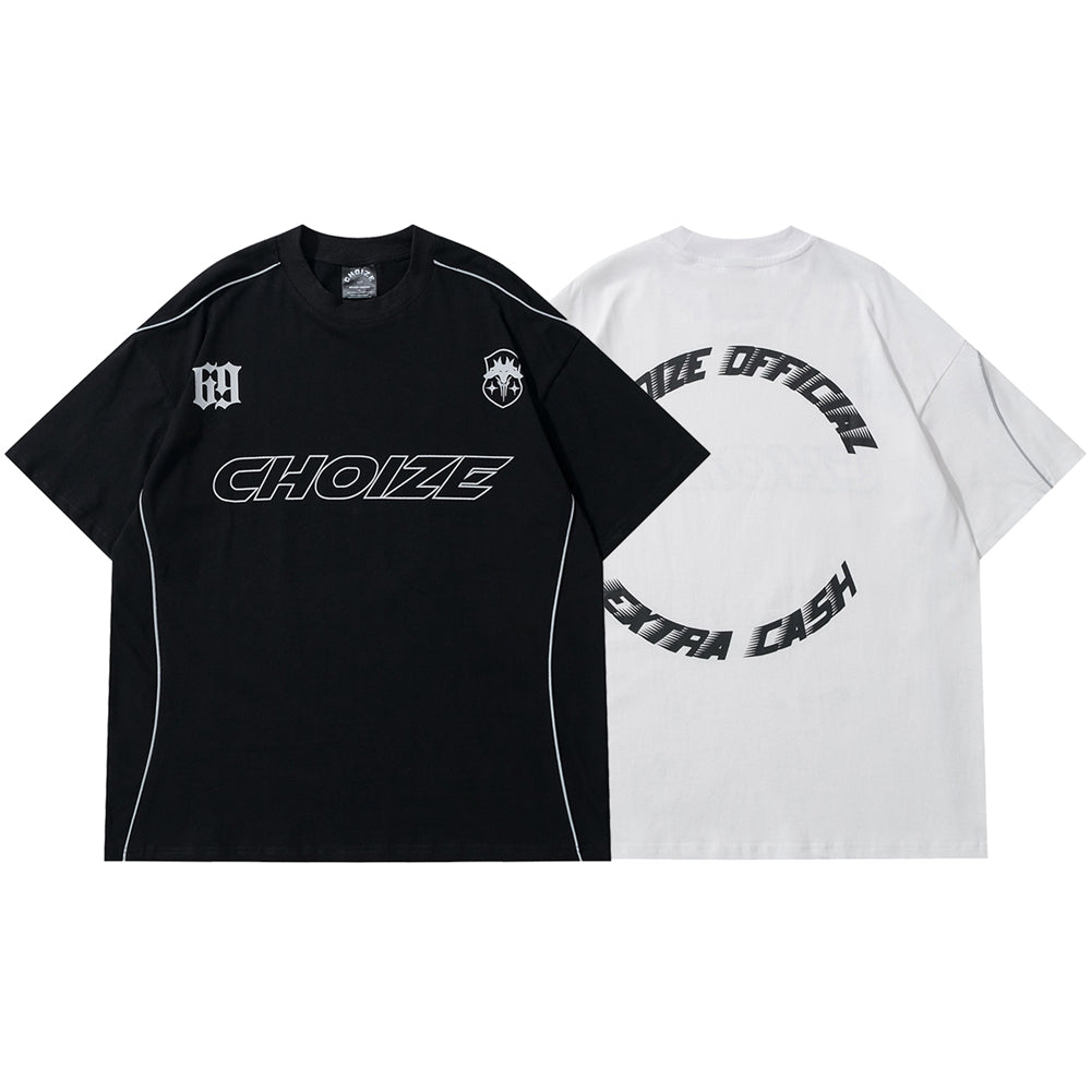 Men's Y2K Oversize T-Shirt with Reflective Stripe