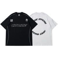 Reflective Strip Oversized Y2K Tee for Men
