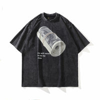 Oversized Grunge Graffiti Vintage Tee for Men