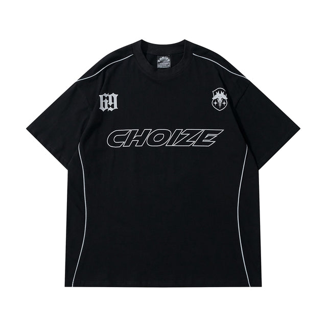 Men's Y2K Oversize T-Shirt with Reflective Stripe