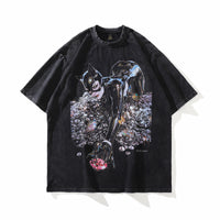 Oversized Grunge Graffiti Vintage Tee for Men