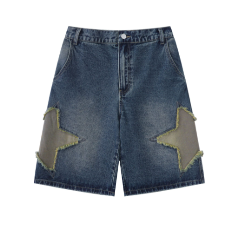Harajuku Streetwear Denim Shorts for Men