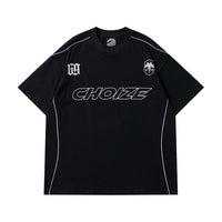 Reflective Strip Oversized Y2K Tee for Men