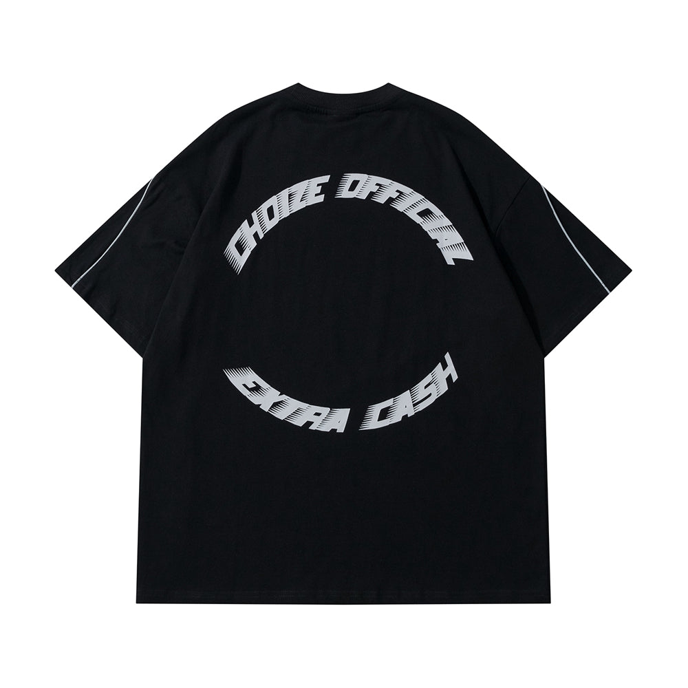 Men's Y2K Oversize T-Shirt with Reflective Stripe