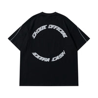 Reflective Strip Oversized Y2K Tee for Men