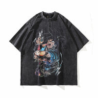 Oversized Grunge Graffiti Vintage Tee for Men