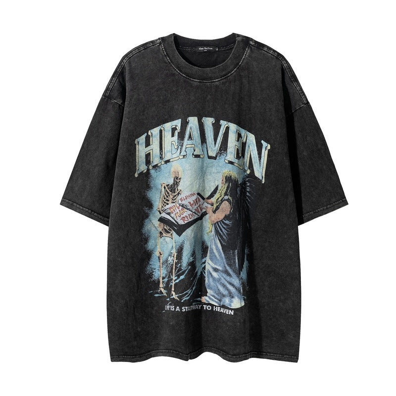 TKPA Skull Print Vintage Streetwear Unisex T-Shirt